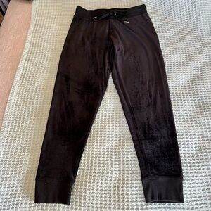 Champion Elite Womens Black Velour Joggers Pants S Small Athletic Athleisure